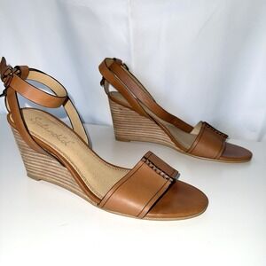 Splendid Shoes Womens Size 9 Leather Tadeo Wedge Ankle Strappy Sandals Heel Boho